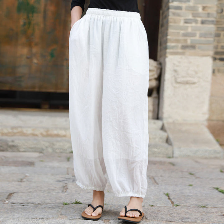 Buddha Stones Casual Summer Women's Cotton Pants With Pockets - image 12