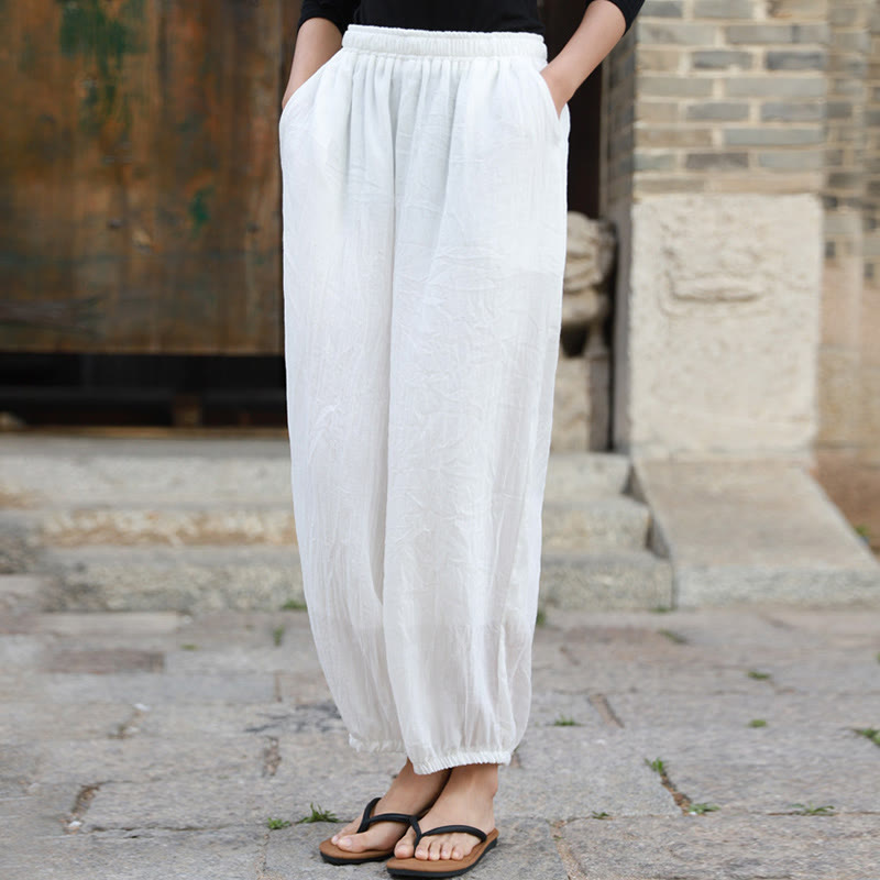 Buddha Stones Casual Summer Women's Cotton Pants With Pockets - image 11