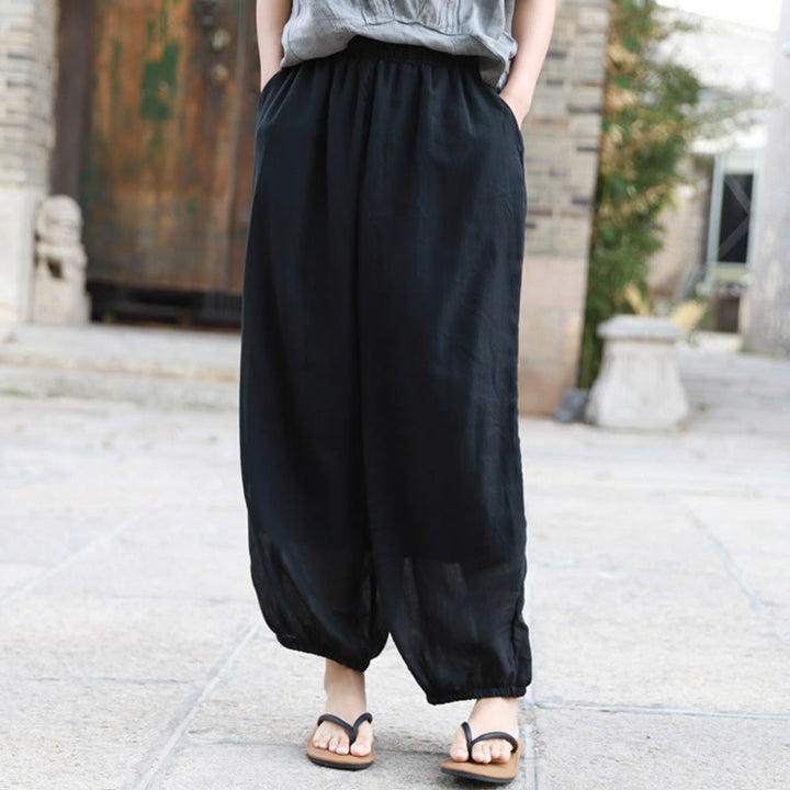 Buddha Stones Casual Summer Women's Cotton Pants With Pockets - image 19