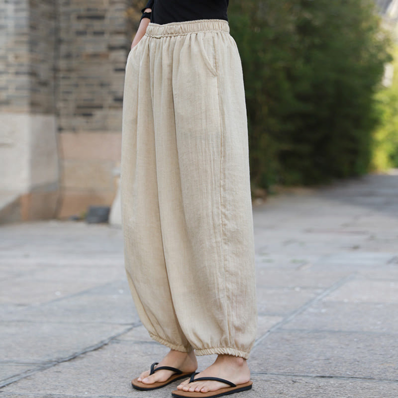Buddha Stones Casual Summer Women's Cotton Pants With Pockets - image 46