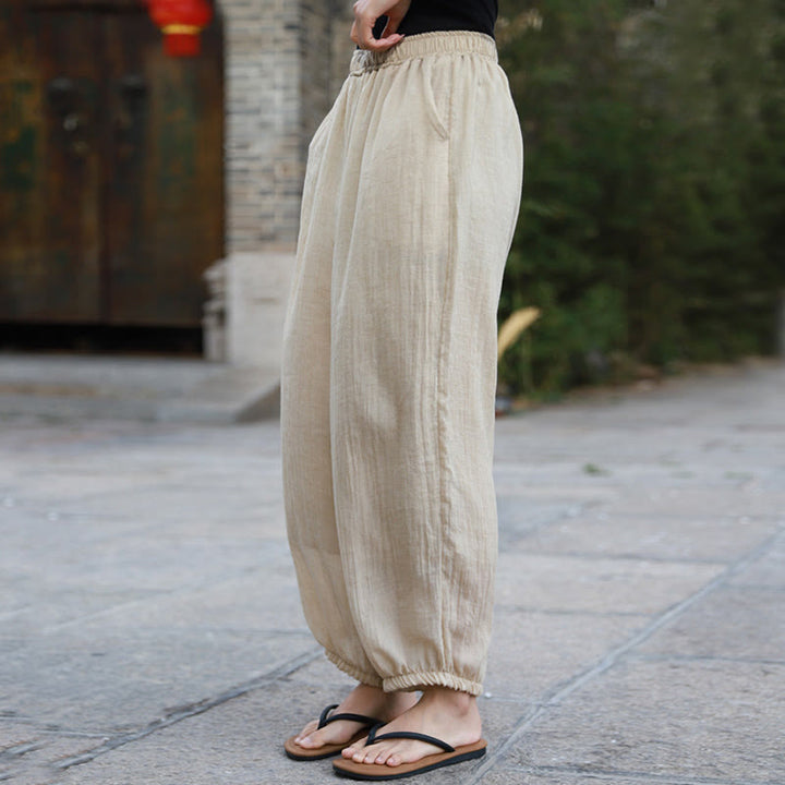 Buddha Stones Casual Summer Women's Cotton Pants With Pockets - image 45