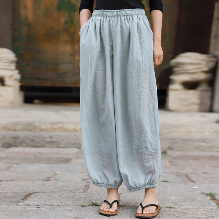 Buddha Stones Casual Summer Women's Cotton Pants With Pockets - image 53