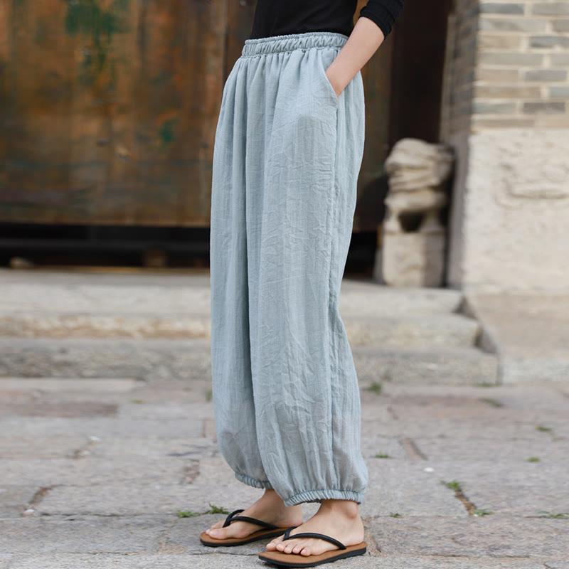 Buddha Stones Casual Summer Women's Cotton Pants With Pockets - image 51