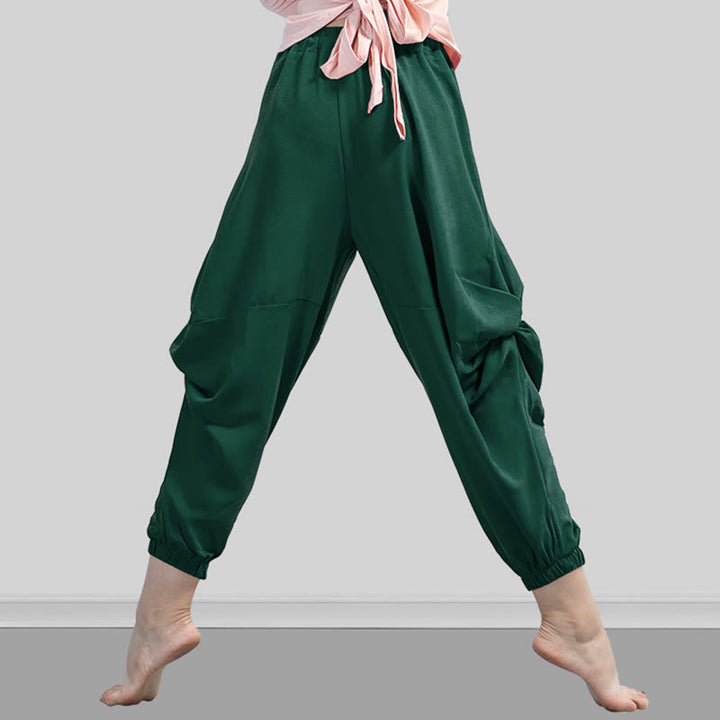 Buddha Stones Plain Color Modal Dance Yoga Breathable Pants - SeaGreen - US12，UK/AU16，EU44 (3XL) - image 16