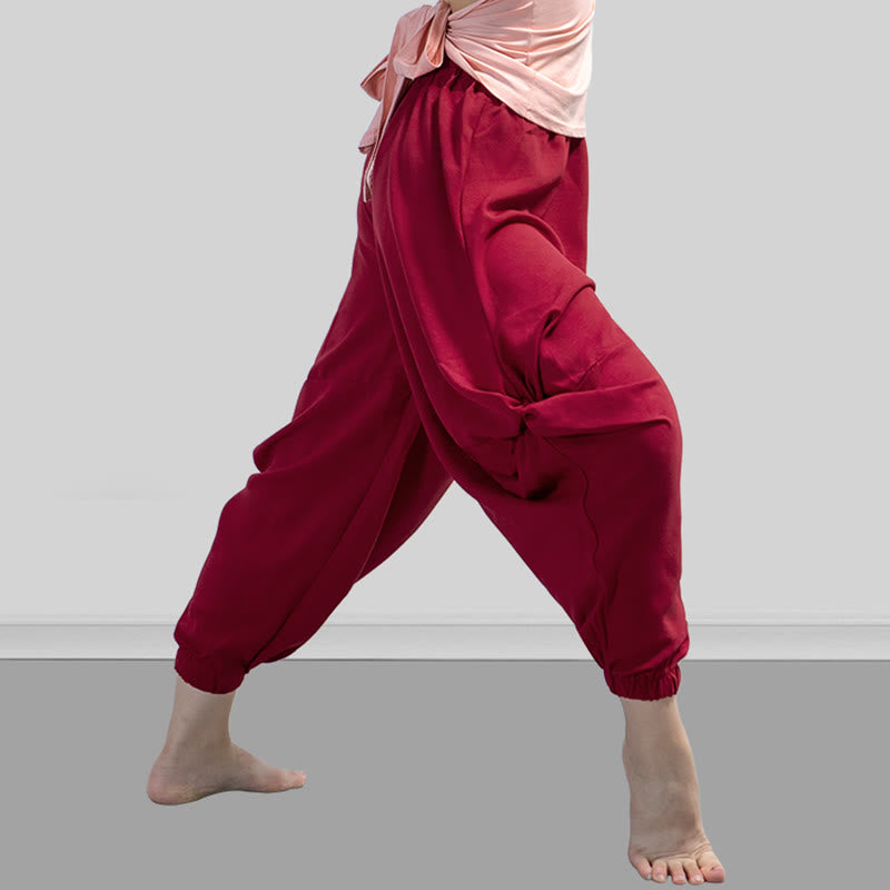 Buddha Stones Plain Color Modal Dance Yoga Breathable Pants - image 4
