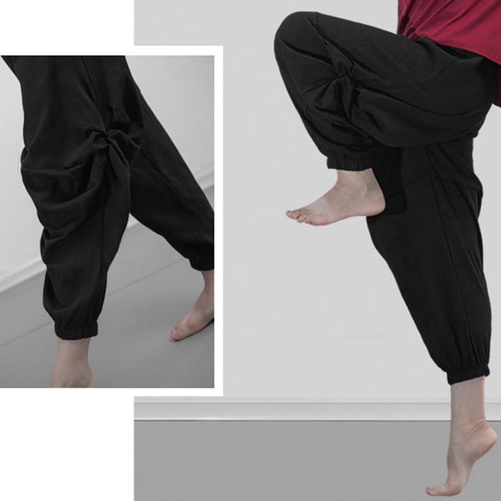 Buddha Stones Plain Color Modal Dance Yoga Breathable Pants - image 21