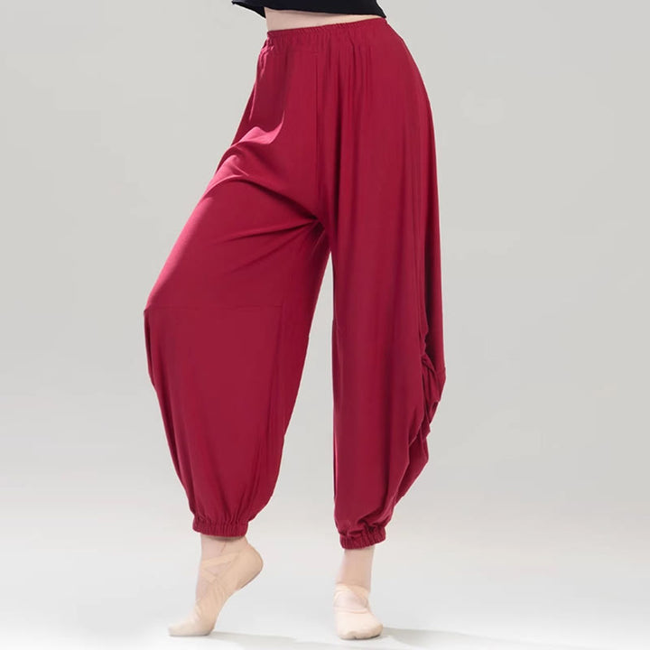 Buddha Stones Plain Color Modal Dance Yoga Breathable Pants - image 3