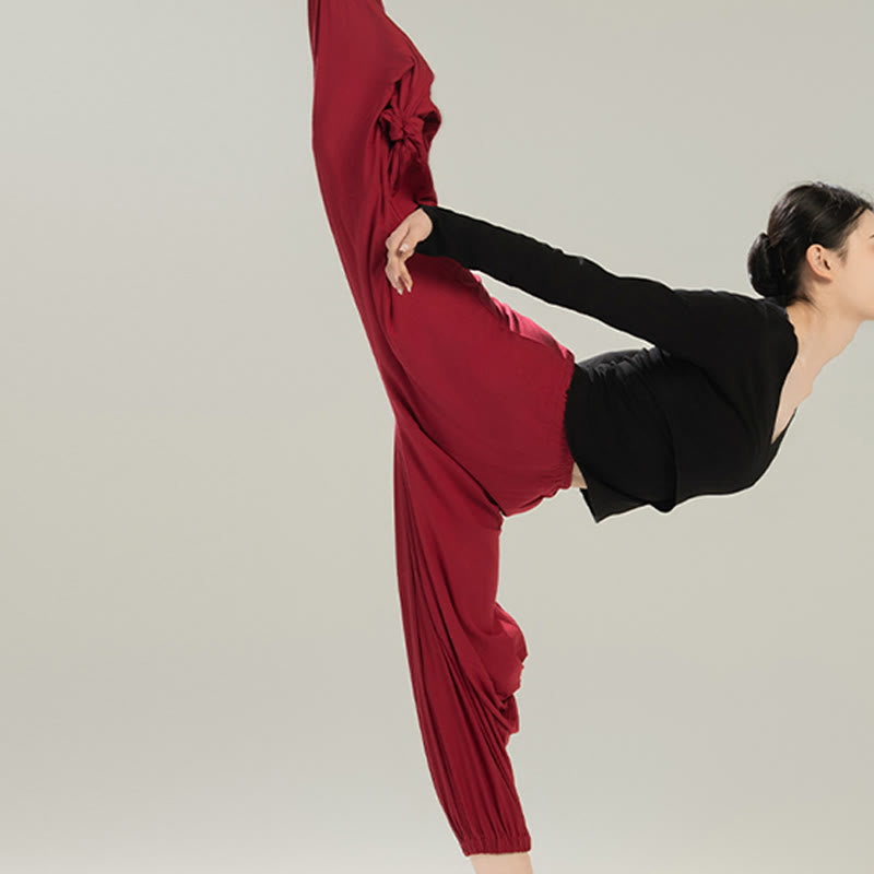 Buddha Stones Plain Color Modal Dance Yoga Breathable Pants - image 13