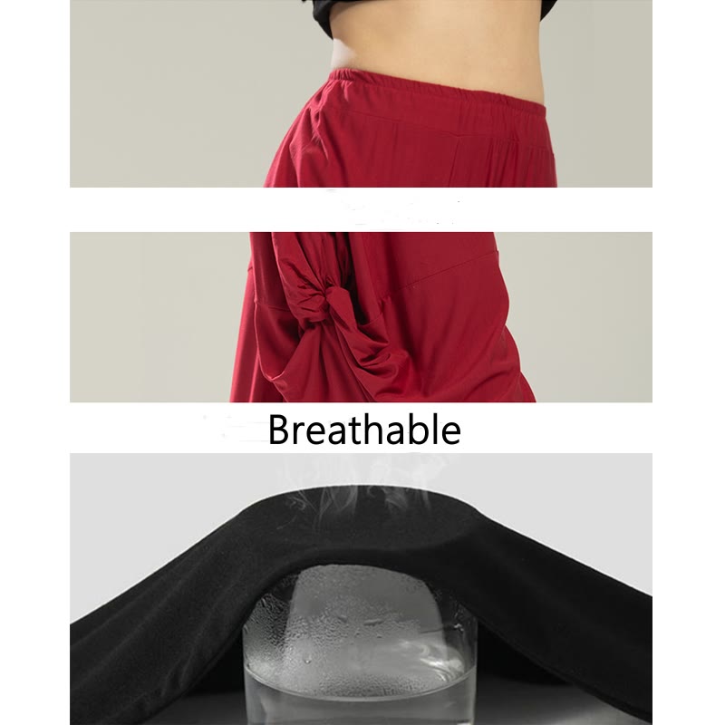 Buddha Stones Plain Color Modal Dance Yoga Breathable Pants - image 6