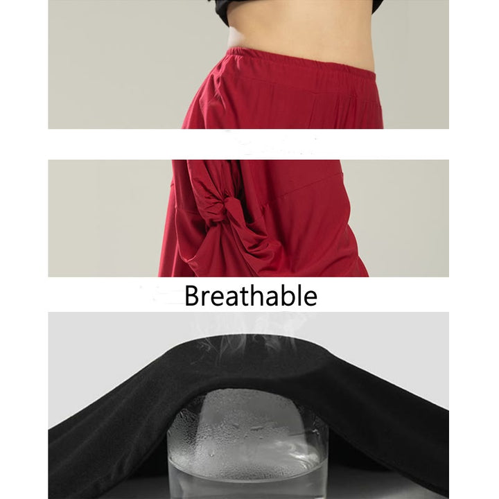 Buddha Stones Plain Color Modal Dance Yoga Breathable Pants - image 6