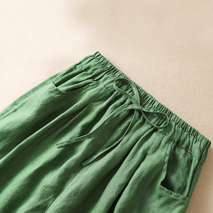 Buddha Stones Summer Women's Cotton Drawstring Harem Pants With Pockets - image 11