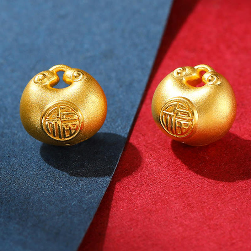 Buddha Stones 999 Gold Fu Character Wish Lock Pattern Luck Rope Necklace Pendant - image 11