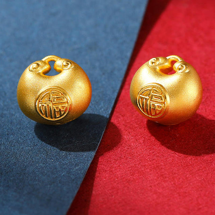 Buddha Stones 999 Gold Fu Character Wish Lock Pattern Luck Rope Necklace Pendant - image 11