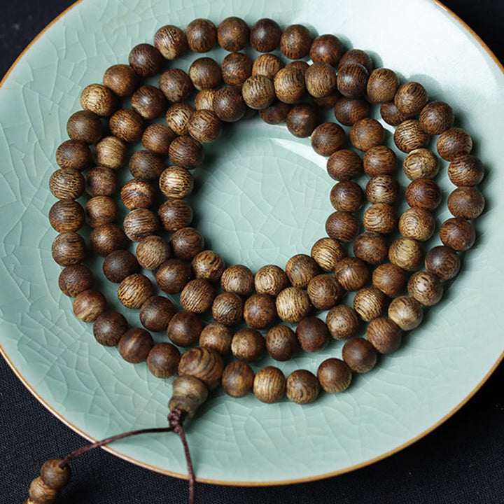 Buddha Stones 108 Mala Beads Huizhou Green Qinan Agarwood Peace Strength Bracelet