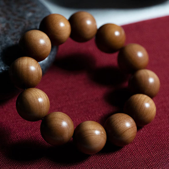 Buddha Stones Mysore Sandalwood Wood Bead Healing Mala Bracelet