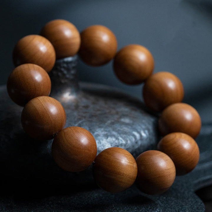 Buddha Stones Mysore Sandalwood Wood Bead Healing Mala Bracelet