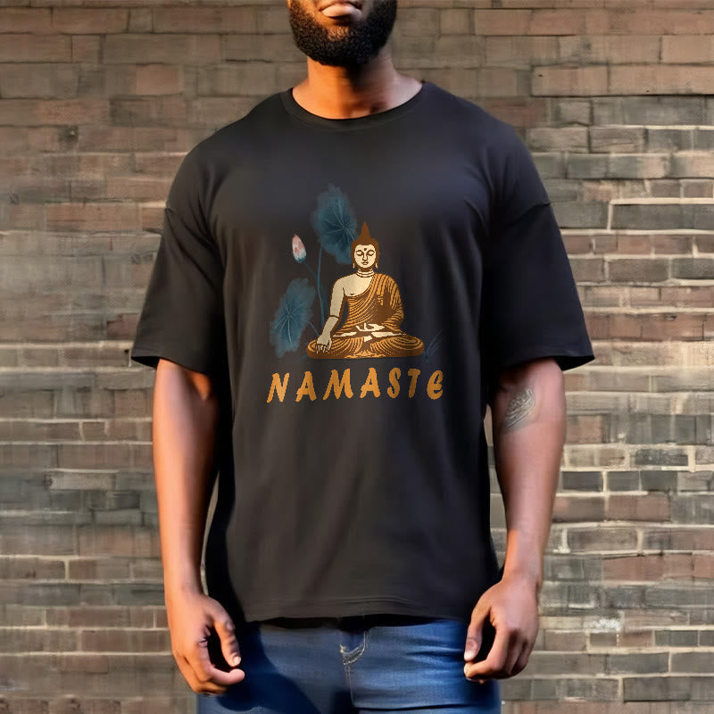 Buddha Stones NAMASTE Buddha Lotus Leaf Tee T-shirt - image 8