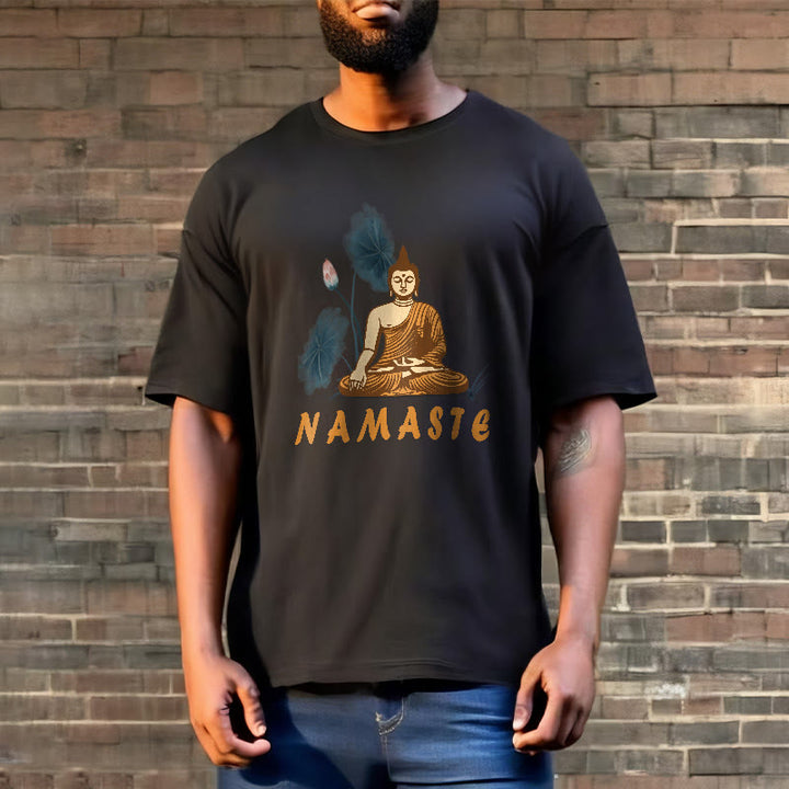 Buddha Stones NAMASTE Buddha Lotus Leaf Tee T-shirt - image 8
