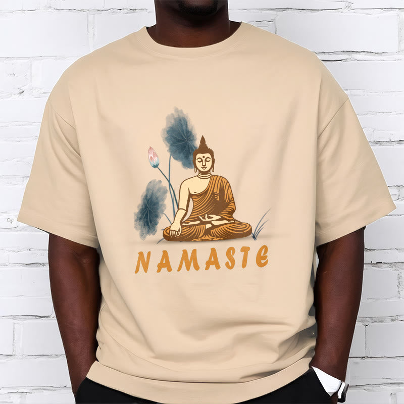 Buddha Stones NAMASTE Buddha Lotus Leaf Tee T-shirt - image 2