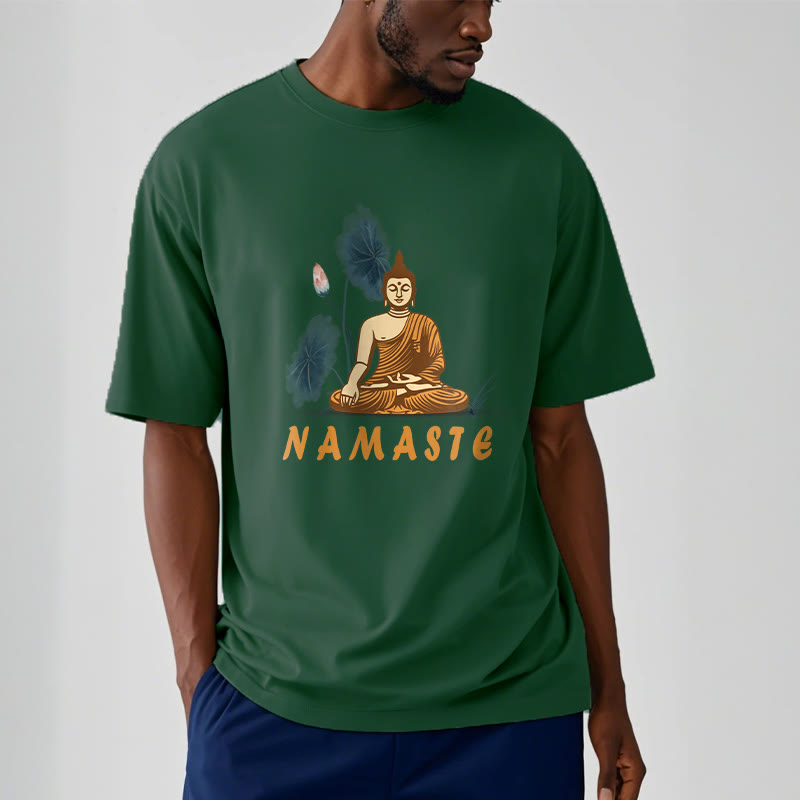 Buddha Stones NAMASTE Buddha Lotus Leaf Tee T-shirt - image 11