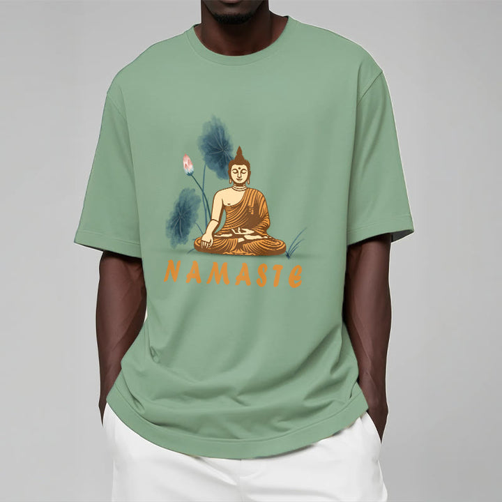 Buddha Stones NAMASTE Buddha Lotus Leaf Tee T-shirt - image 15