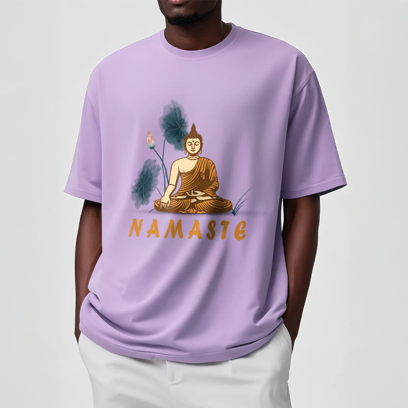 Buddha Stones NAMASTE Buddha Lotus Leaf Tee T-shirt - image 18