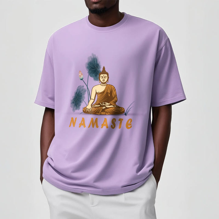 Buddha Stones NAMASTE Buddha Lotus Leaf Tee T-shirt - image 18