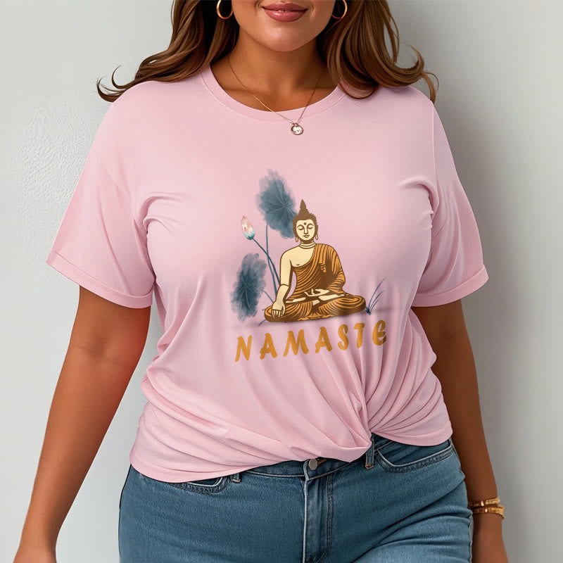 Buddha Stones NAMASTE Buddha Lotus Leaf Tee T-shirt - image 13