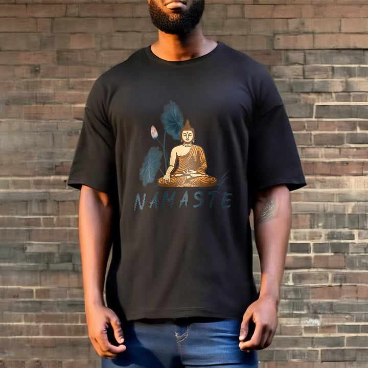 Buddha Stones NAMASTE Buddha Lotus Leaf Tee T-shirt - image 27