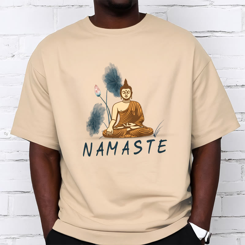 Buddha Stones NAMASTE Buddha Lotus Leaf Tee T-shirt - image 21