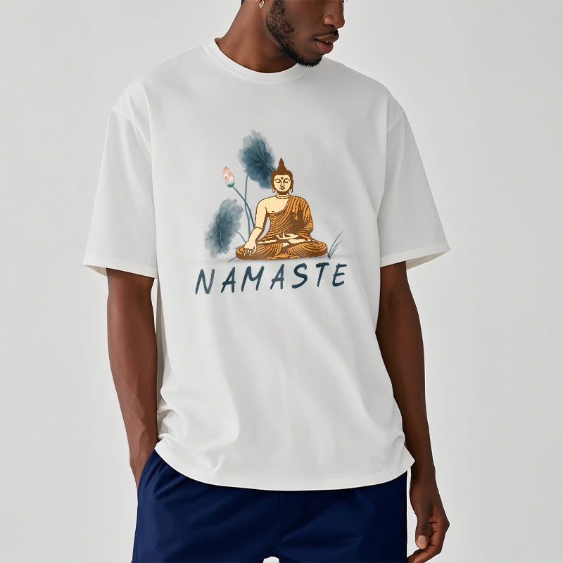 Buddha Stones NAMASTE Buddha Lotus Leaf Tee T-shirt - image 23