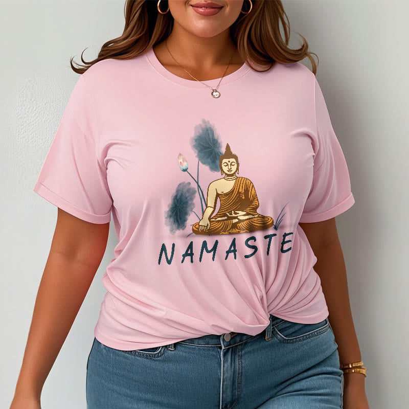 Buddha Stones NAMASTE Buddha Lotus Leaf Tee T-shirt - image 32