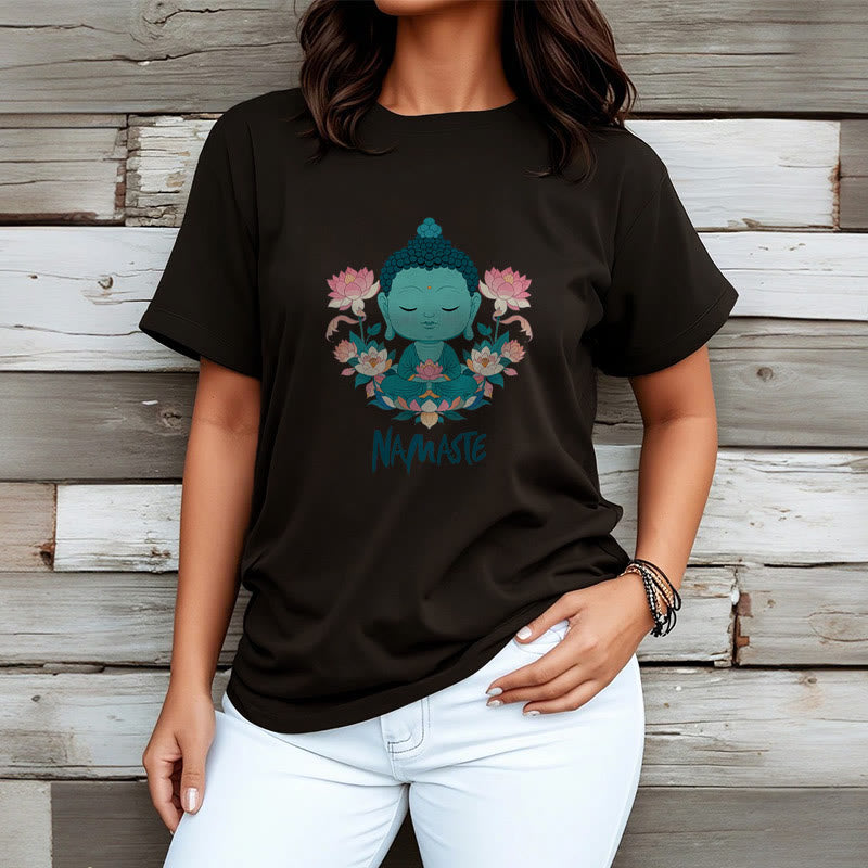 Buddha Stones NAMASTE Buddha Lotus Meditation Tee T-shirt - image 9