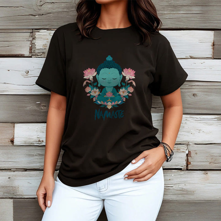 Buddha Stones NAMASTE Buddha Lotus Meditation Tee T-shirt - image 9