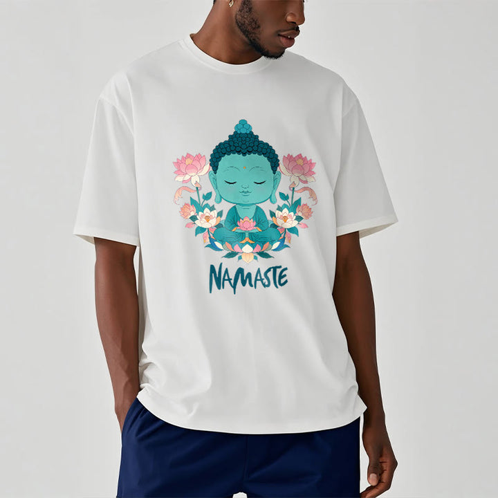 Buddha Stones NAMASTE Buddha Lotus Meditation Tee T-shirt - image 4