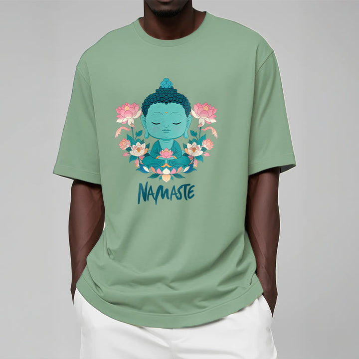 Buddha Stones NAMASTE Buddha Lotus Meditation Tee T-shirt - image 15