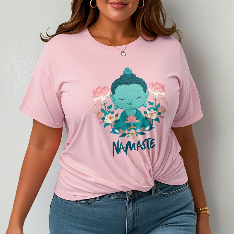 Buddha Stones NAMASTE Buddha Lotus Meditation Tee T-shirt - image 2