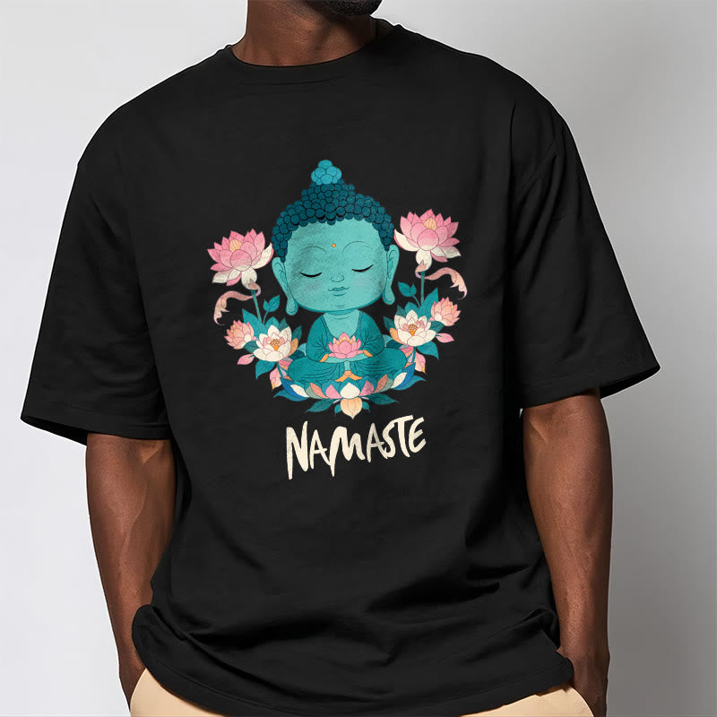 Buddha Stones NAMASTE Buddha Lotus Meditation Tee T-shirt - image 26