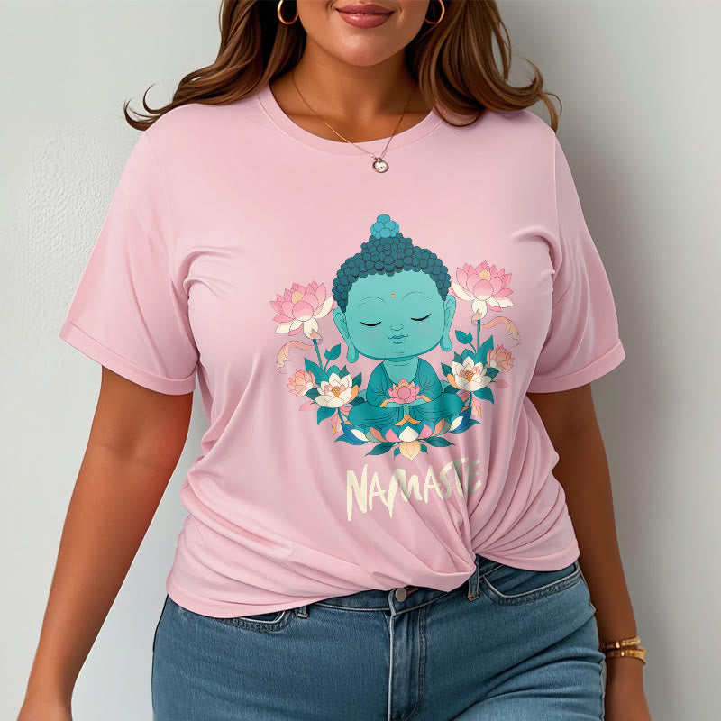 Buddha Stones NAMASTE Buddha Lotus Meditation Tee T-shirt - image 21