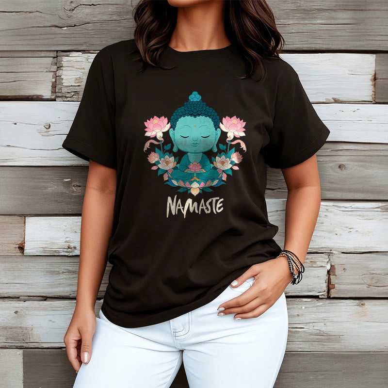 Buddha Stones NAMASTE Buddha Lotus Meditation Tee T-shirt - image 28