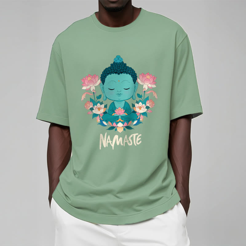 Buddha Stones NAMASTE Buddha Lotus Meditation Tee T-shirt - image 34