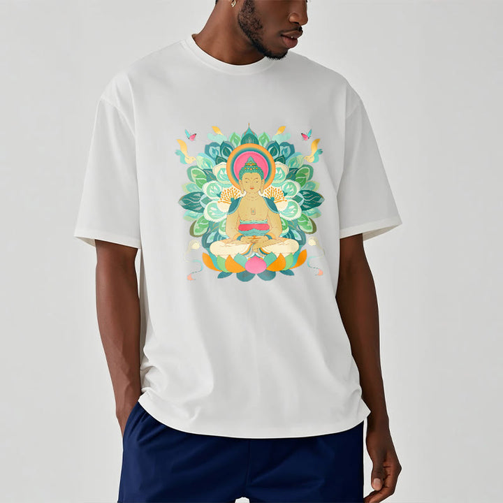 Buddha Stones Butterfly Lotus Buddha-Inspired Tee T-shirt