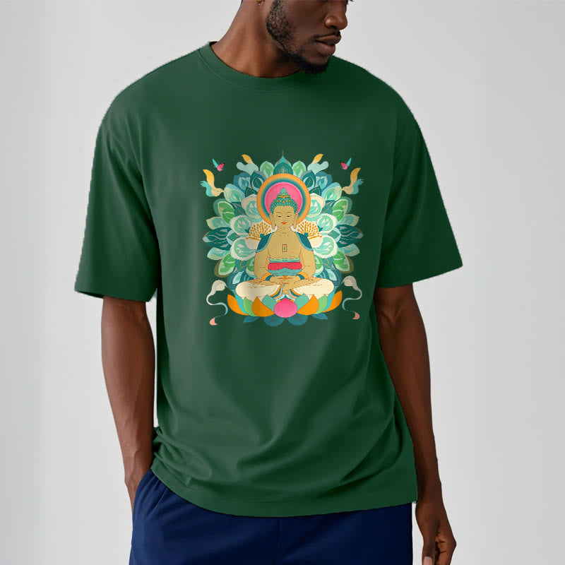 Buddha Stones Butterfly Lotus Buddha-Inspired Tee T-shirt