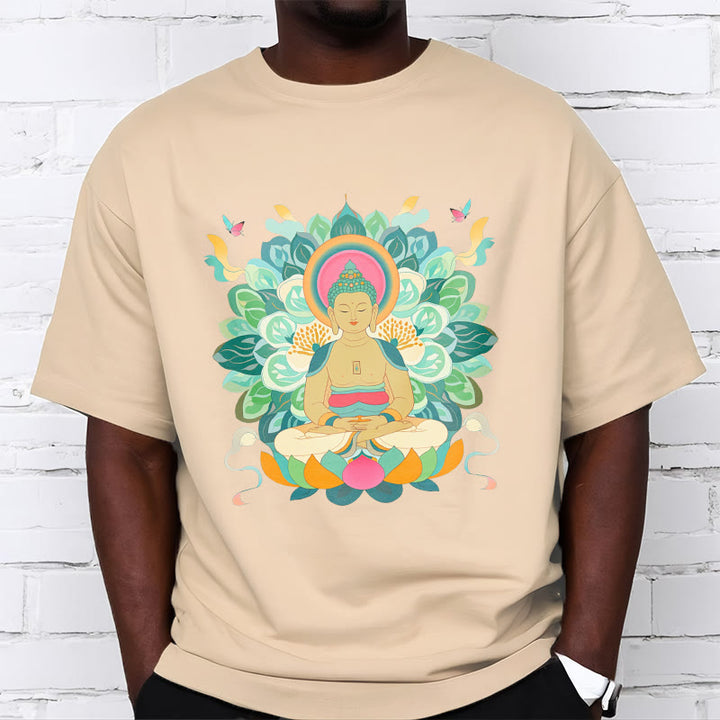 Buddha Stones Butterfly Lotus Buddha-Inspired Tee T-shirt