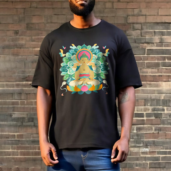 Buddha Stones Butterfly Lotus Buddha-Inspired Tee T-shirt