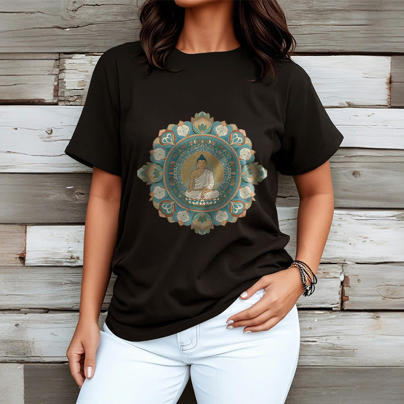 Buddha Stones Mandala Flower Buddha Tee T-shirt - image 9
