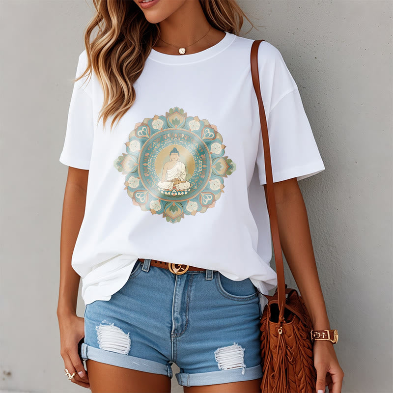 Buddha Stones Mandala Flower Buddha Tee T-shirt - image 4