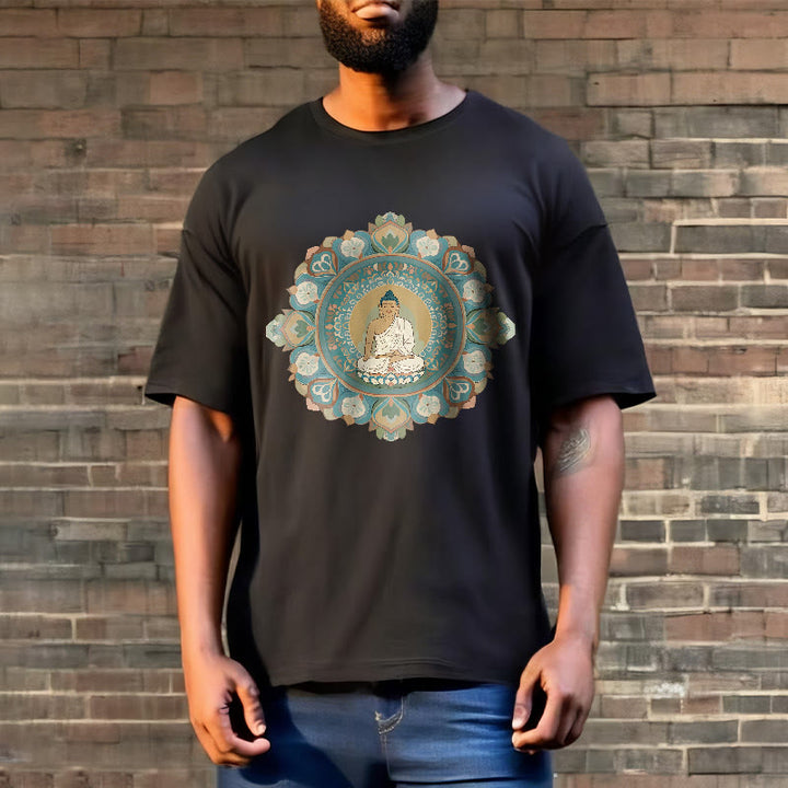 Buddha Stones Mandala Flower Buddha Tee T-shirt