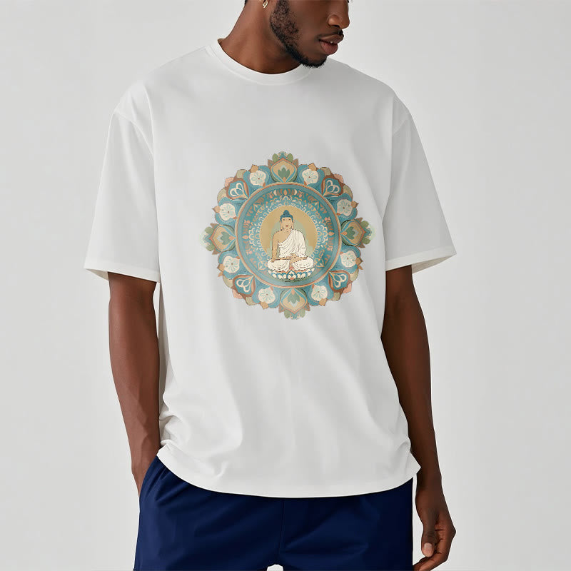 Buddha Stones Mandala Flower Buddha Tee T-shirt