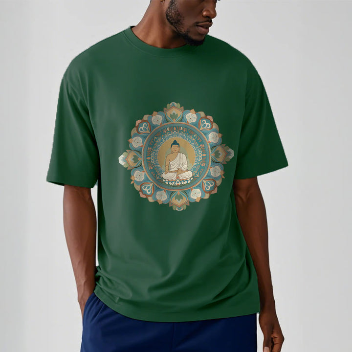 Buddha Stones Mandala Flower Buddha Tee T-shirt